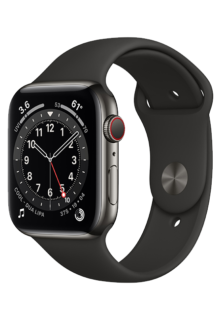 Apple Watch Series 6 - 44mm - Graphite Stainless - Black Sport  (Product view 2)