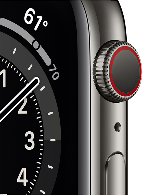 Apple Watch Series 6 - 44mm - Graphite Stainless - Black Sport  (Product view 3)