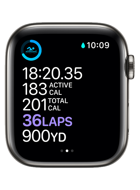 Apple Watch Series 6 - 44mm - Graphite Stainless - Black Sport  (Product view 5)
