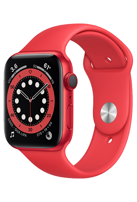 Apple Watch Series 6 - 44mm - PRODUCT RED Aluminum - PRODUCT RED Sport  (Product view 2)