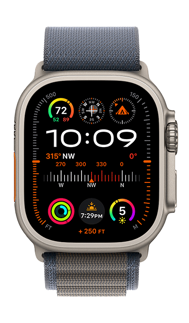 Apple Watch Ultra 2 de 49 mm, titanio con correa Alpine azul, Small (consulta de producto 3)