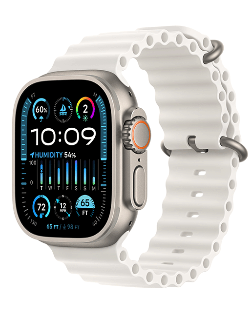 Apple Watch Ultra 2 49mm - Titanium White Ocean Band  (Product view 2)