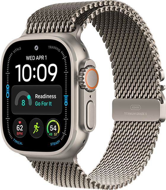 Apple Watch Ultra 4 49mm 64GB Natural Titanium Natural Milanese Loop Large