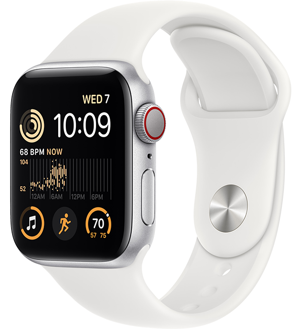 Apple Watch SE 2nd Gen (2022) - 40mm - Silver Aluminum White Sport S-M  (Product view 2)