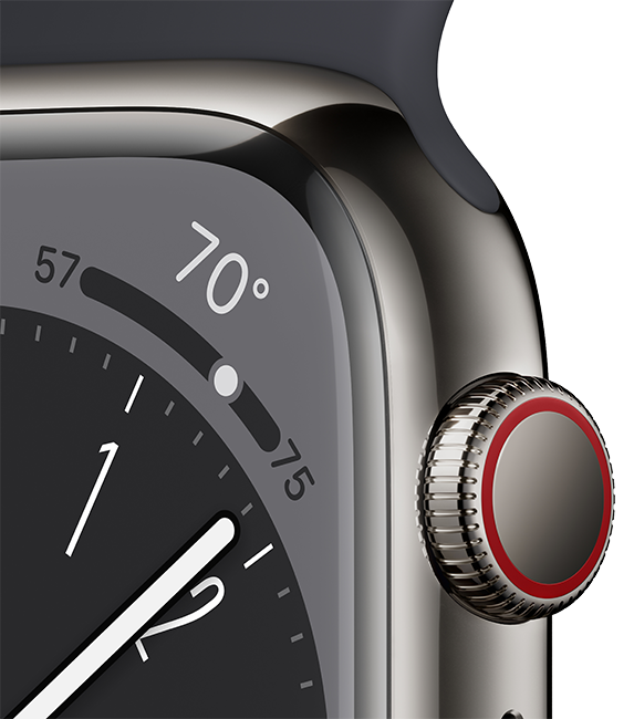 Apple Watch Series 8 - 41mm - Graphite Steel Midnight Sport M-L  (Product view 3)