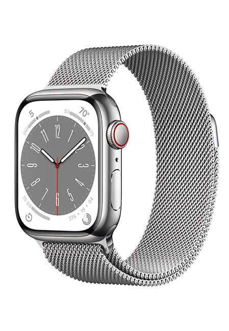 Apple Watch Series 8 - 41mm - Silver Steel Silver Milanese Loop  (Product view 2)
