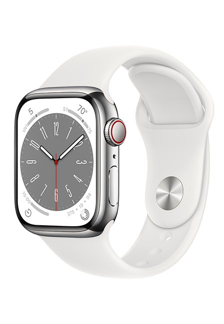 Apple Watch Series 8 - 41mm - Silver Steel White Sport M-L  (Product view 2)