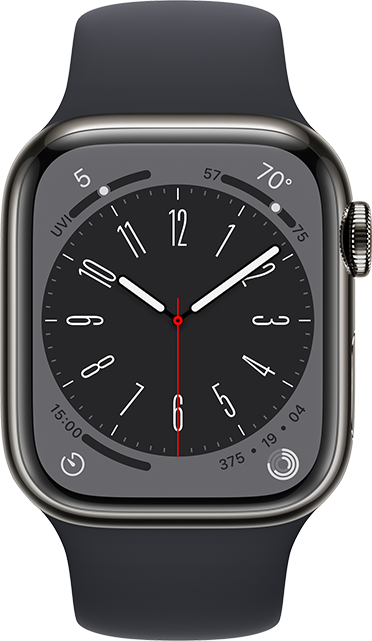 Apple Watch Series 8 - 41mm - Graphite Steel Midnight Sport M-L  (Product view 1)