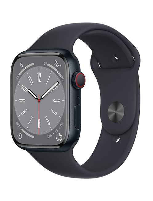 Apple Watch Series 8 - 45mm - Midnight Aluminum Midnight Sport M-L  (Product view 2)