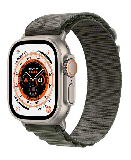 Apple Watch Ultra - 49mm - Titanium Green Alpine Loop Large  (Product view 2)