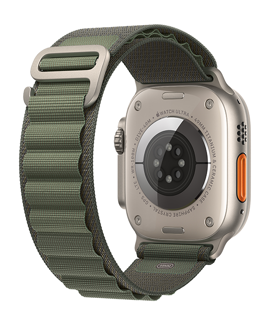 Apple Watch Ultra - 49mm - Titanium Green Alpine Loop Large  (Product view 3)