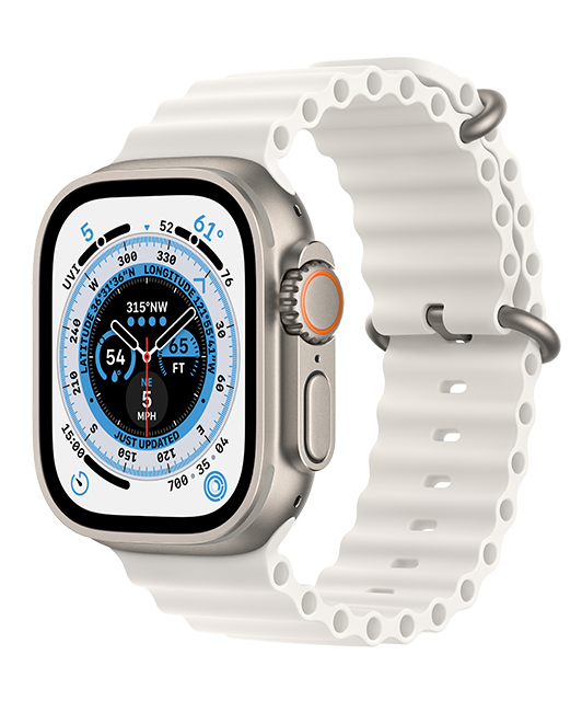 Apple Watch Ultra - 49mm - Titanium White Ocean Band  (Product view 2)