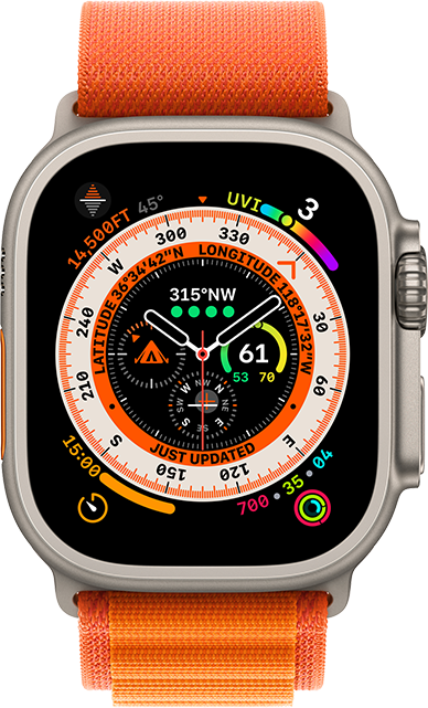Apple Watch Ultra - 49mm - Titanium Orange Alpine Loop Medium
