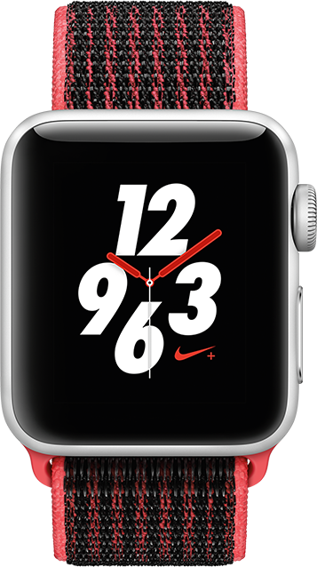 laringe bloquear Descendencia Apple Watch Series 3 Nike+ - 38mm Aluminio plateado - Correa carmesí  brillante from AT&T