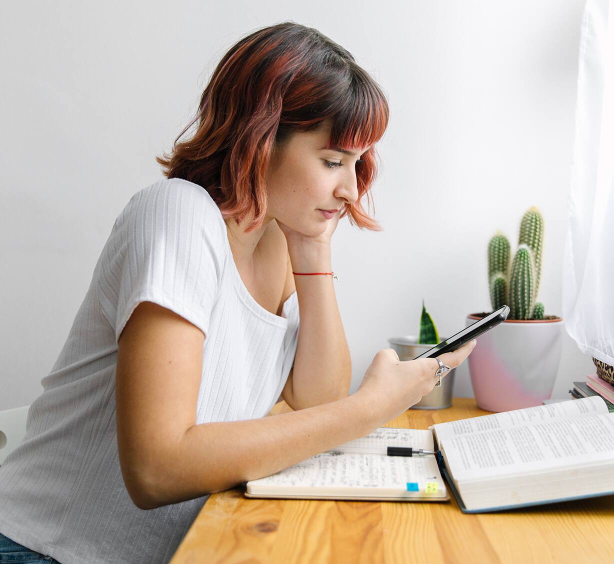 Woman using computer