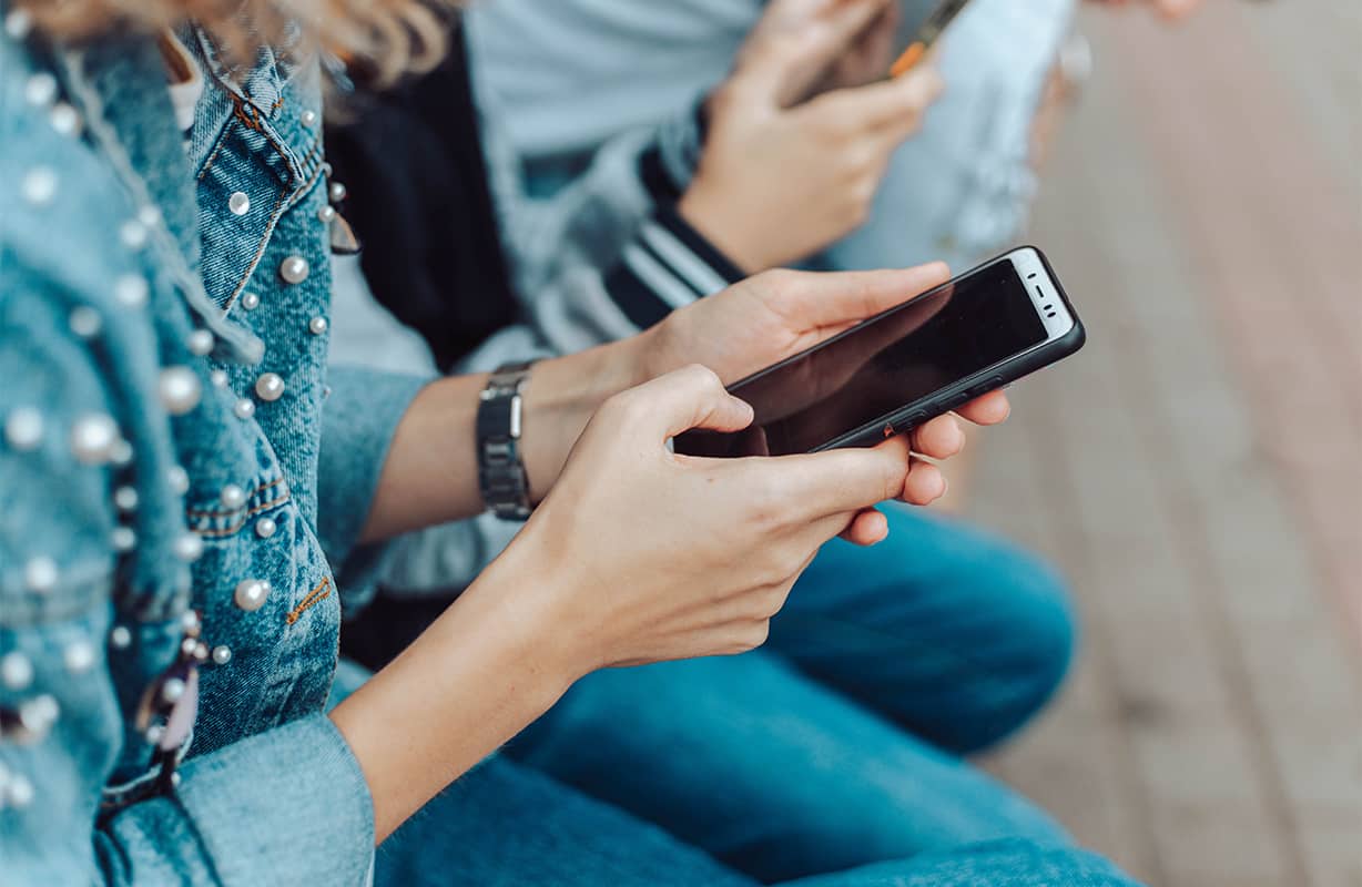 A girl watching mobile
